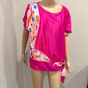 Vintage  1960s Malihini  Hawaii floral blouse